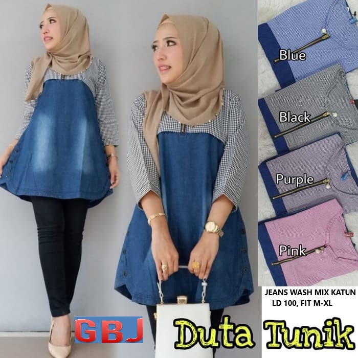 DUTA TUNIK ATASAN WANITA TERBARU ORI JEANS WASH GBM