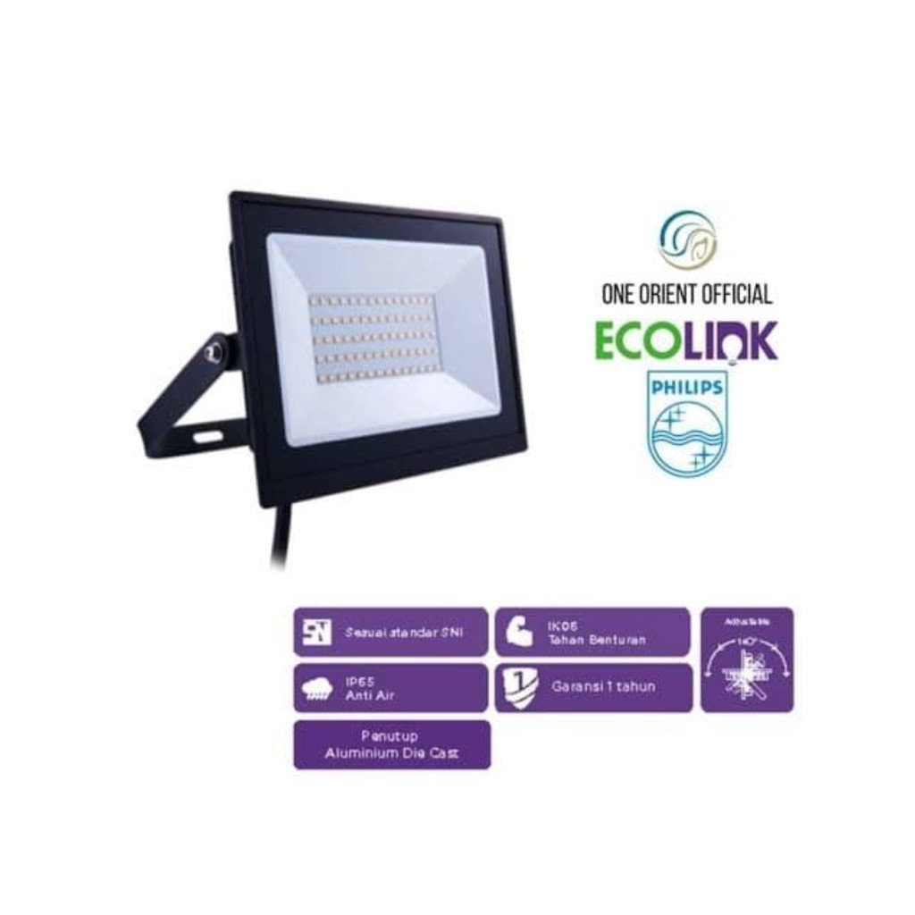 Lampu Sorot LED Floodlight 100 watt 100w 100watt Ecolink by Philips