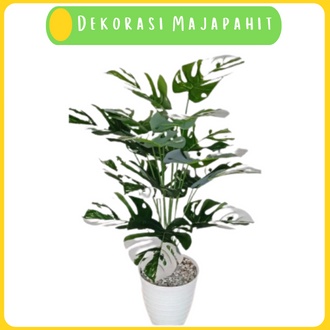 TANAMAN HIAS MONSTERA VARIEGATA ARTIFICIAL CABANG 18 TANAMAN BUNGA PALSU TANGKAI 18 BUNGA LATEX