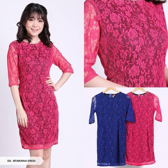 Dress Brokat Pink Sorabel/Salestock