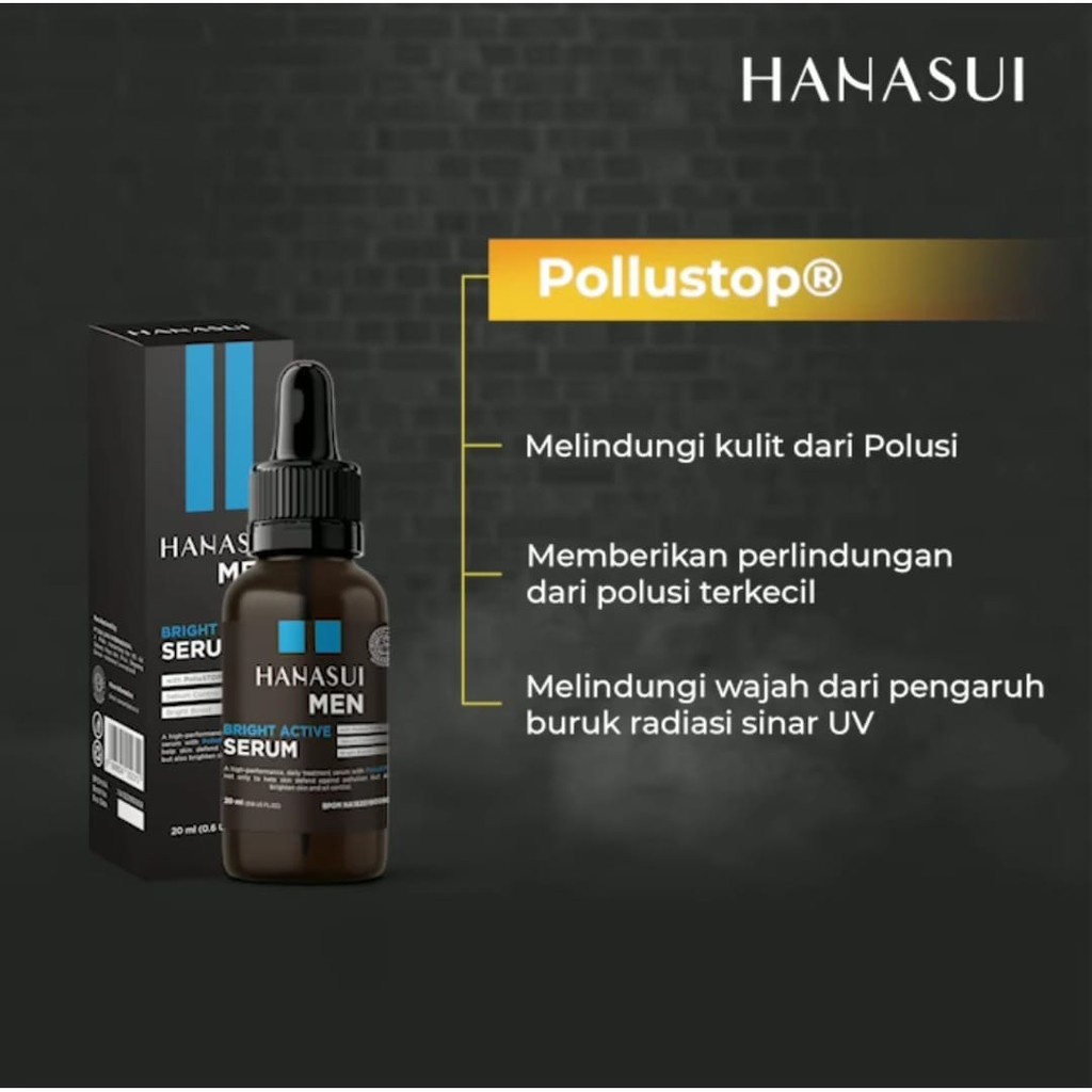 Paket Skincare Pria Brightening 2in1 Sabun Serum Hanasui Pencerah Pemutih Wajah Pria Glowing H3