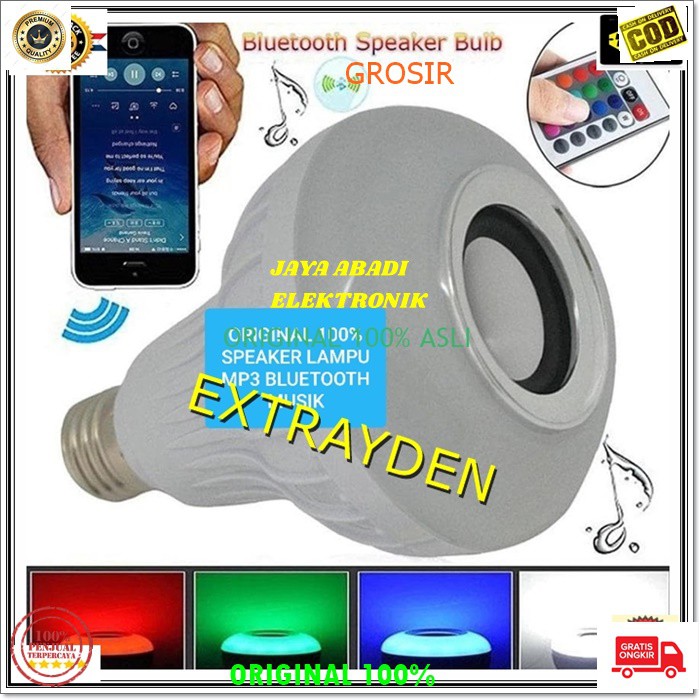 G215 ORI 100% LED MUSIC BLUB LAMPU MUSIK RUMAH BLUETOOTH BOHLAM SPEAKER SPK BLUETOOTH MINI MP3
