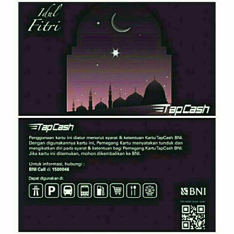 BNI Tapcash edisi Idul Fitri (Ungu) - Bulan Bintang ORI /Like eMONEY eTOLL Flazz or Brizzi