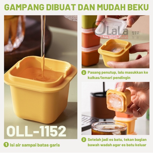 CETAKAN ES BATU JELLY COKLAT KOTAK FOOD GRADE DENGAN PENUTUP OLL-1152