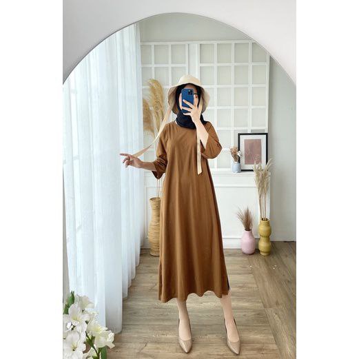 Jaya.Co Dress Mendy Cotton Combed Oversize Long Dress Katun Tunik Katun Basic Good quality