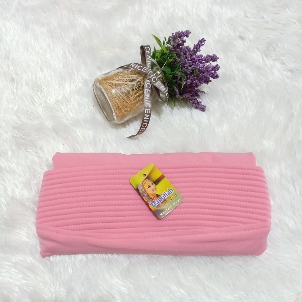 Hijab Bergo Oval Hamidah L,XL Jilbab Instan Hamidah  Kerudung Polos Hamidah Termurah Rumah Hija'b-SWEET PEACH