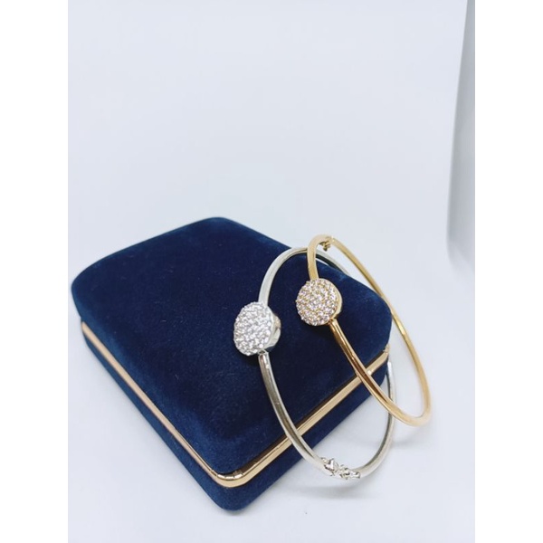 gelang bangle single/ gelang perak 925 asli lapis emas gelang fashion wanita impor s925