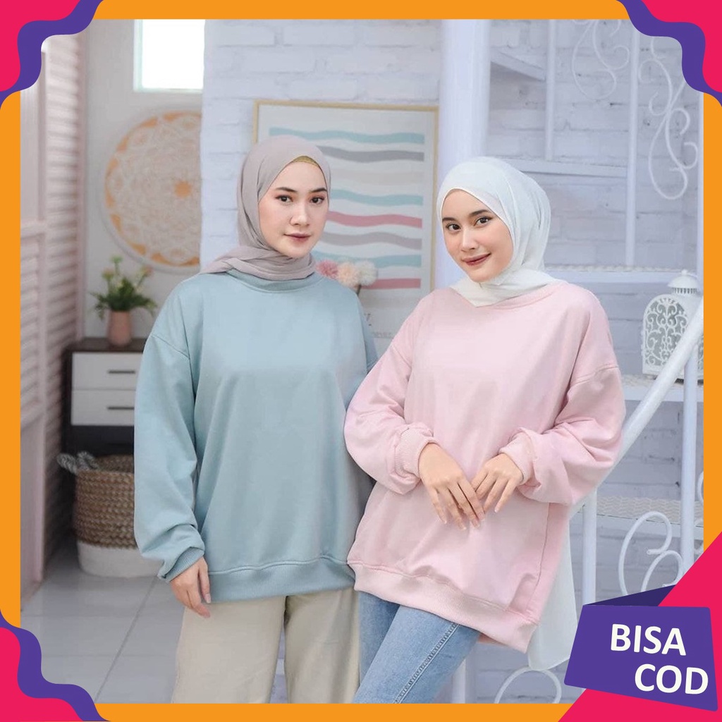 Sweater Jumbo XXL Basic Oversize Cewek Jaket Wanita Premium Tebal  Sweater Terbaru
