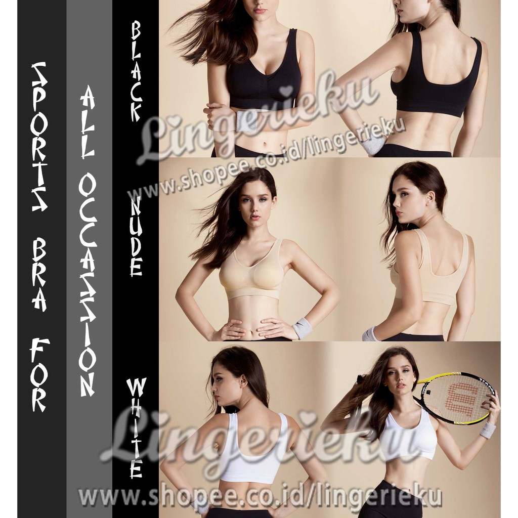 Tally W050 BH Bra Wanita Kemben Brallete Olahraga Sport Bra Bahan Rajut