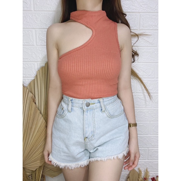Tanktop Halter Cut Side RIB / Tanktop Korea