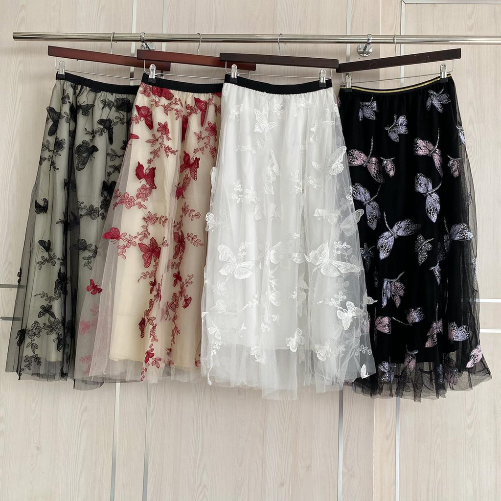 Rok tutu bordir kupu kupu