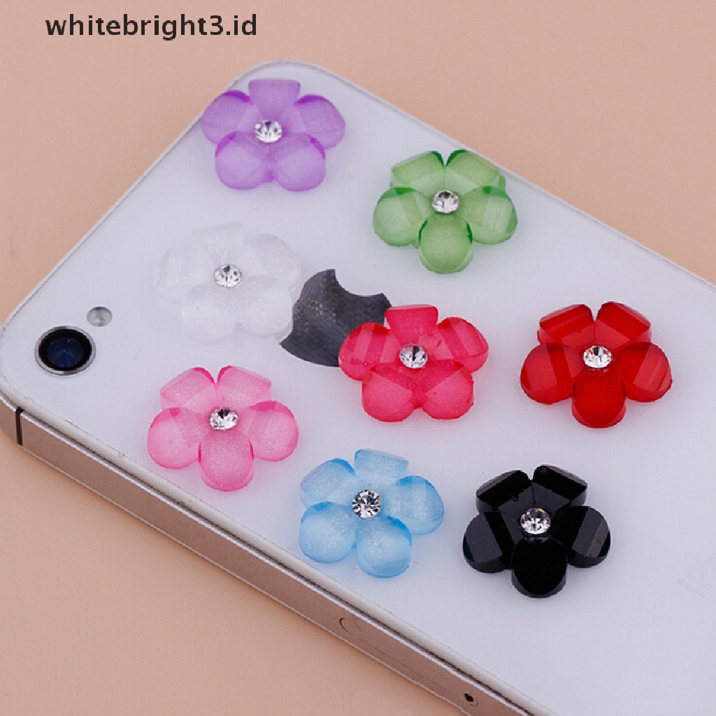 (whitebright3.id) 20pcs Bunga resin 10mm Untuk Scrapbook / Handphone / Craft DIY