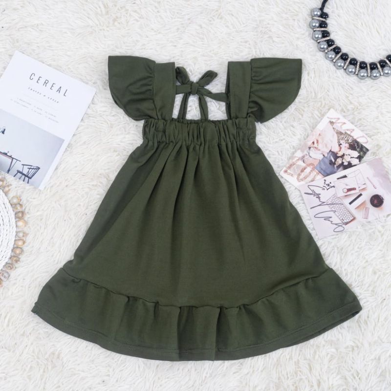 BAJU  PAKAIAN DRESS ANAK PEREMPUAN LUCU CEWEK MONTELO BAHAN CREPE USIA 1- 7 TAHUN PREMIUM IMPORT MURAH