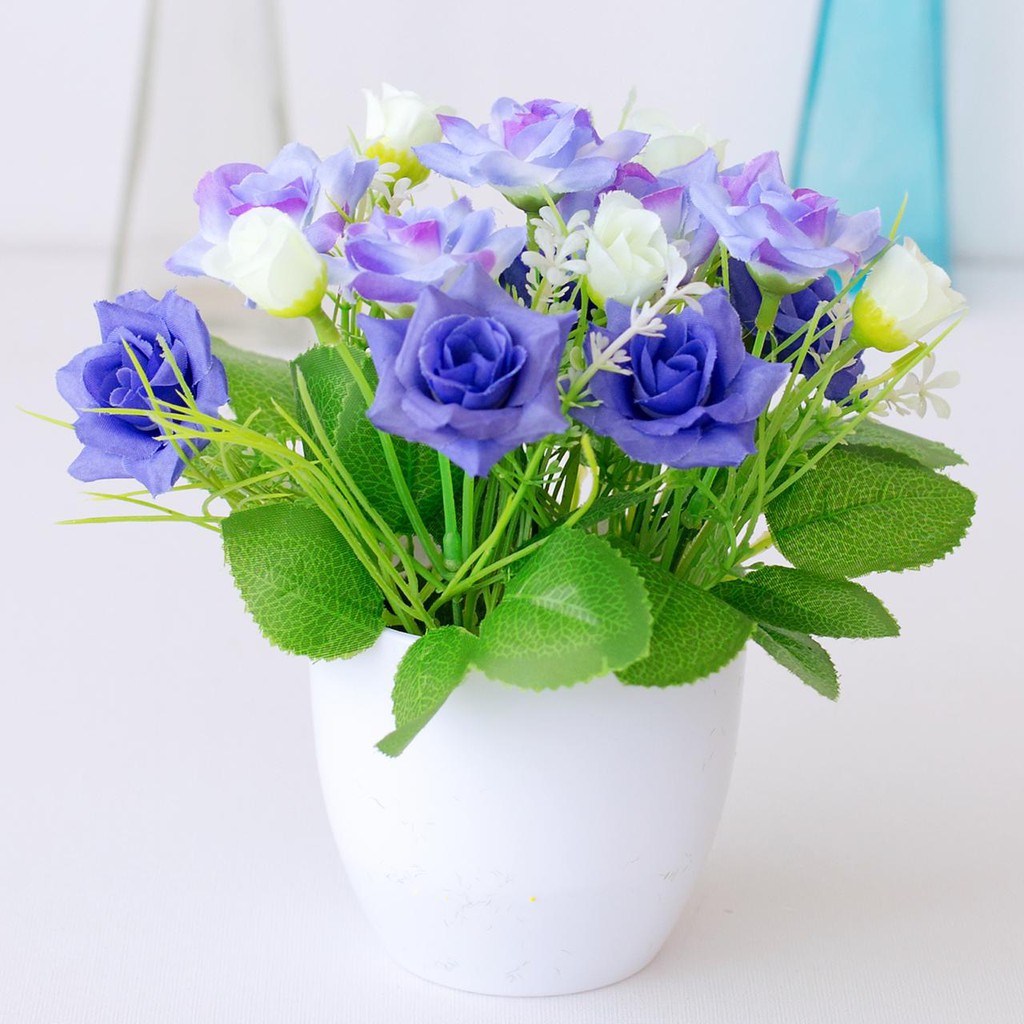 NM620 Bunga plastik / pajangan bunga Artificial / Vas Bulat-2