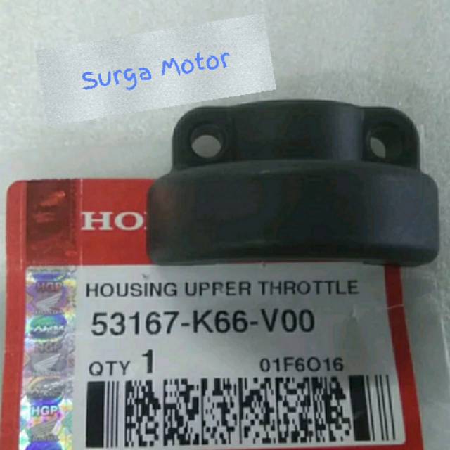 Rumah mangkok dudukan pipa kabel gas atas Beat FI Eco 2015 New Vario LED ORI HONDA AHM 53167-K66-V00