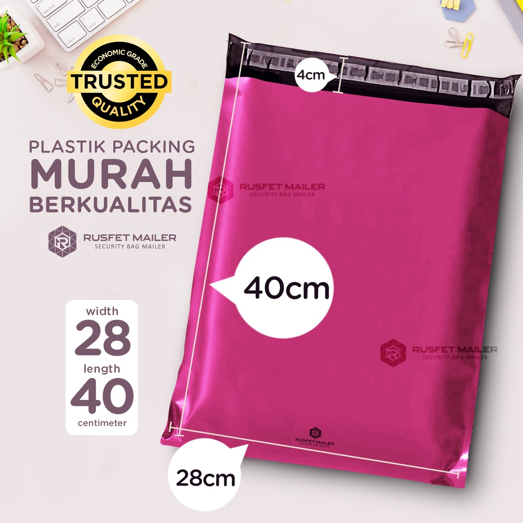 

AMPLOP PLASTIK POLIMAILER POLYMAILER PACKING ONLINE PINK MURAH RUSFET 28X40