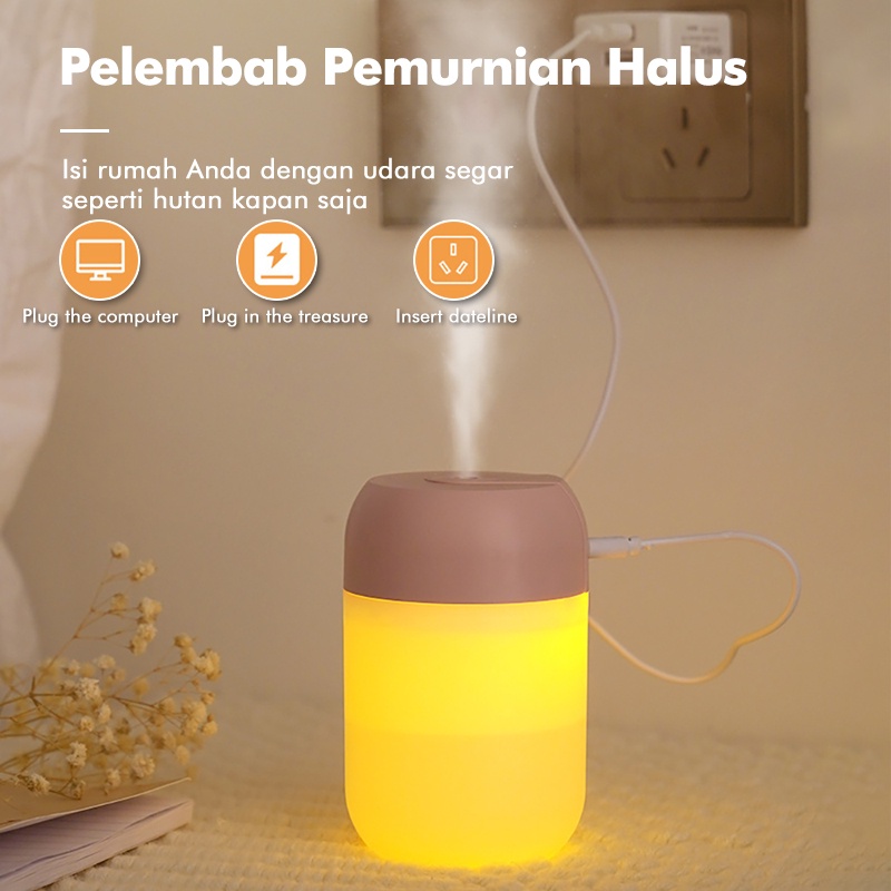 300ml Air Aroma Mini Humidifier / Aromatherapy Purifier Diffuser/Portable Pelembab / Penjernih Udara Free 1 Oil Essential-3
