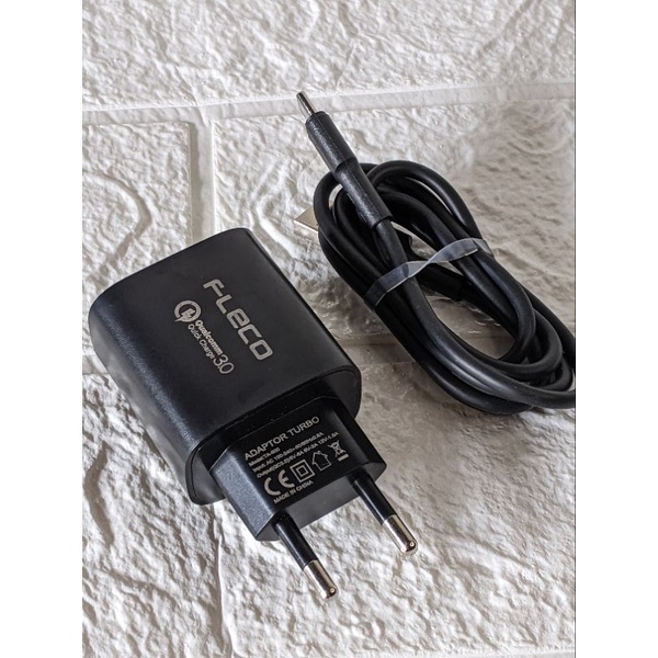 Charger FLECO TA-500 fast charging Quick 3.0 kepala Cas original Wall Charger 6A Micro Type C