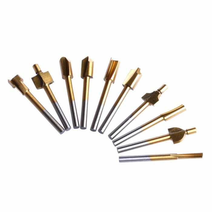 Mata Profil Set 10pc Router Cove Flush Trim Straight Mini Grinder RB13