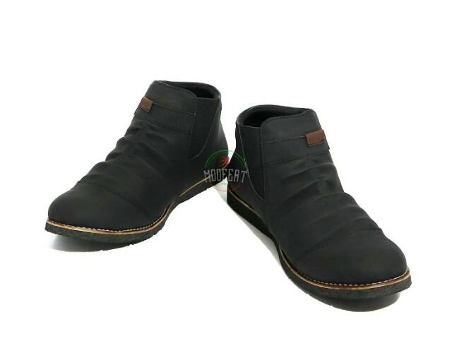 SEPATU SEMI BOOT KULIT MOOFEAT WRINGKLE HIGH