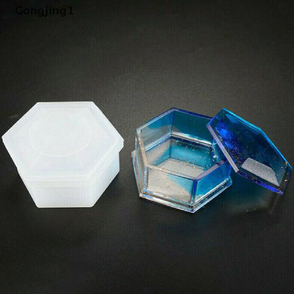 Gongjing1 Cetakan Resin Bentuk Hexagon Bahan Silikon Untuk Kerajinan Tangan DIY