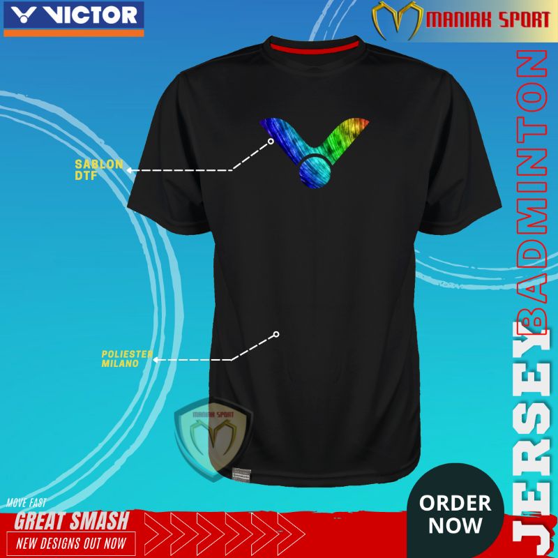 KBVH02 - KAOS BADMINTON BAJU BULUTANGKIS VIC JERSEY PREMIUM SABLON DTF