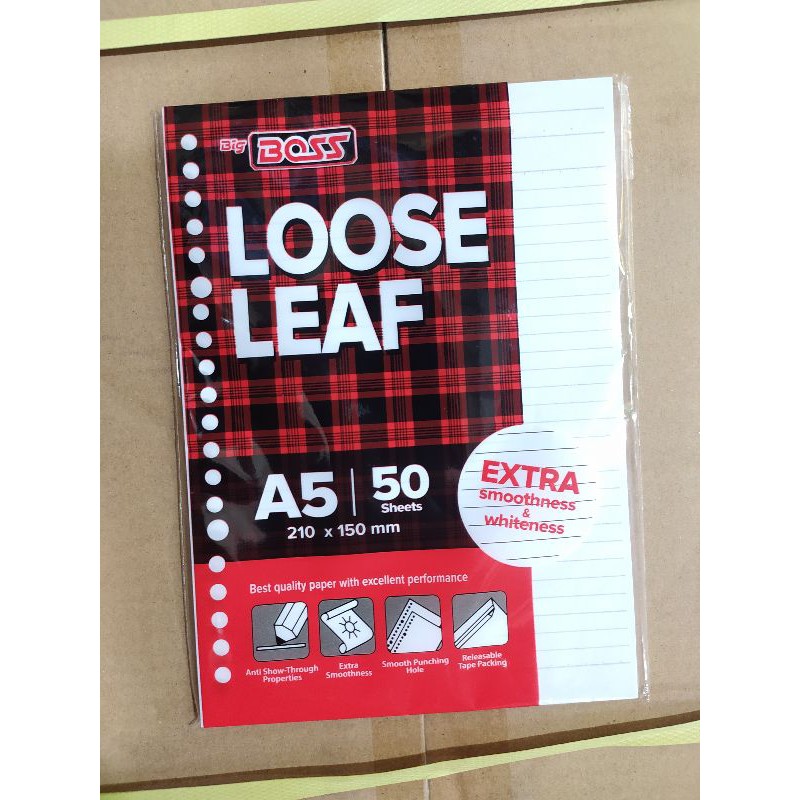 

loose leaf / isi kertas file / binder big boss A5 50 sheets