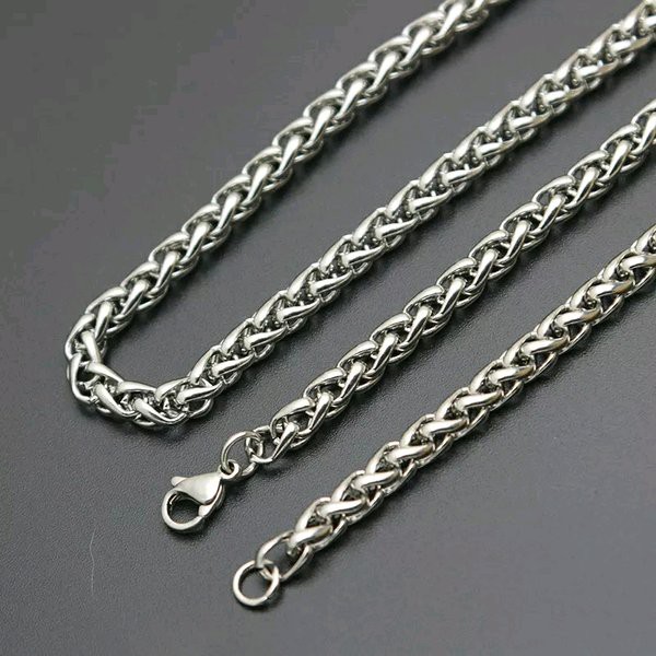 KALUNG STAINLESS STEEL TWISTED ROPE CHAIN UNISEX TERMURAH