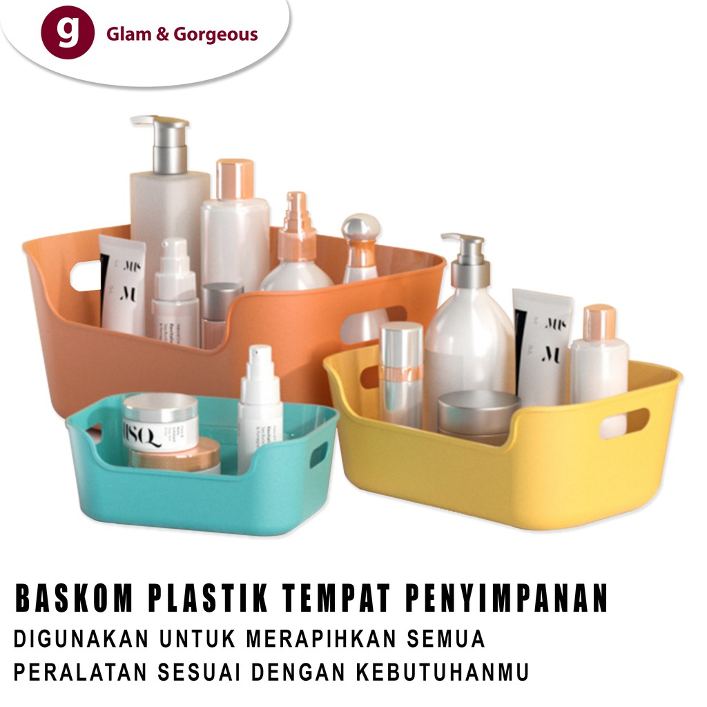 Baskom Plastik Nampan Baki Tempat Penyimpan serbaguna kosmetik dapur KU024