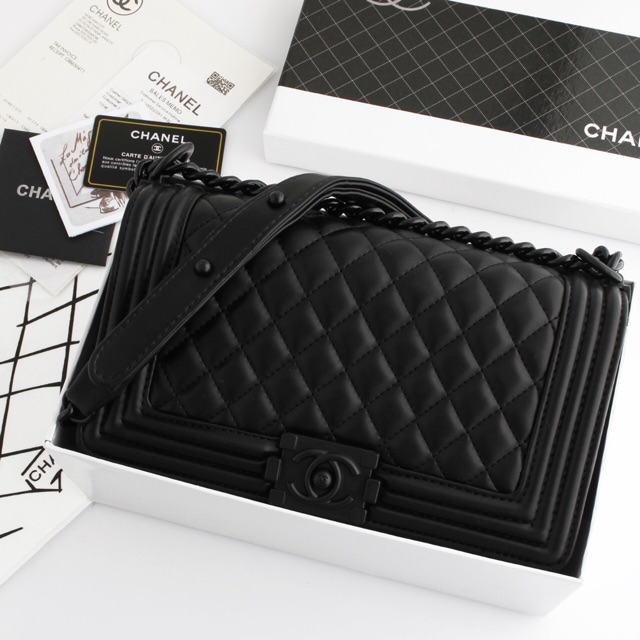 CHANEL Boy Lambskin So Black 9006