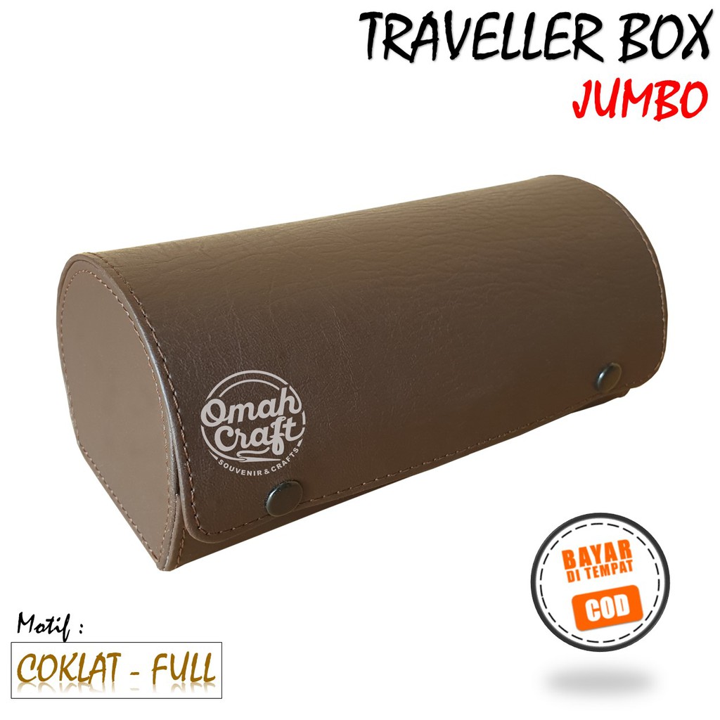BROWN FULL - Traveller Watch Case Organizer isi 3 / Box Tempat Jam Tangan Original