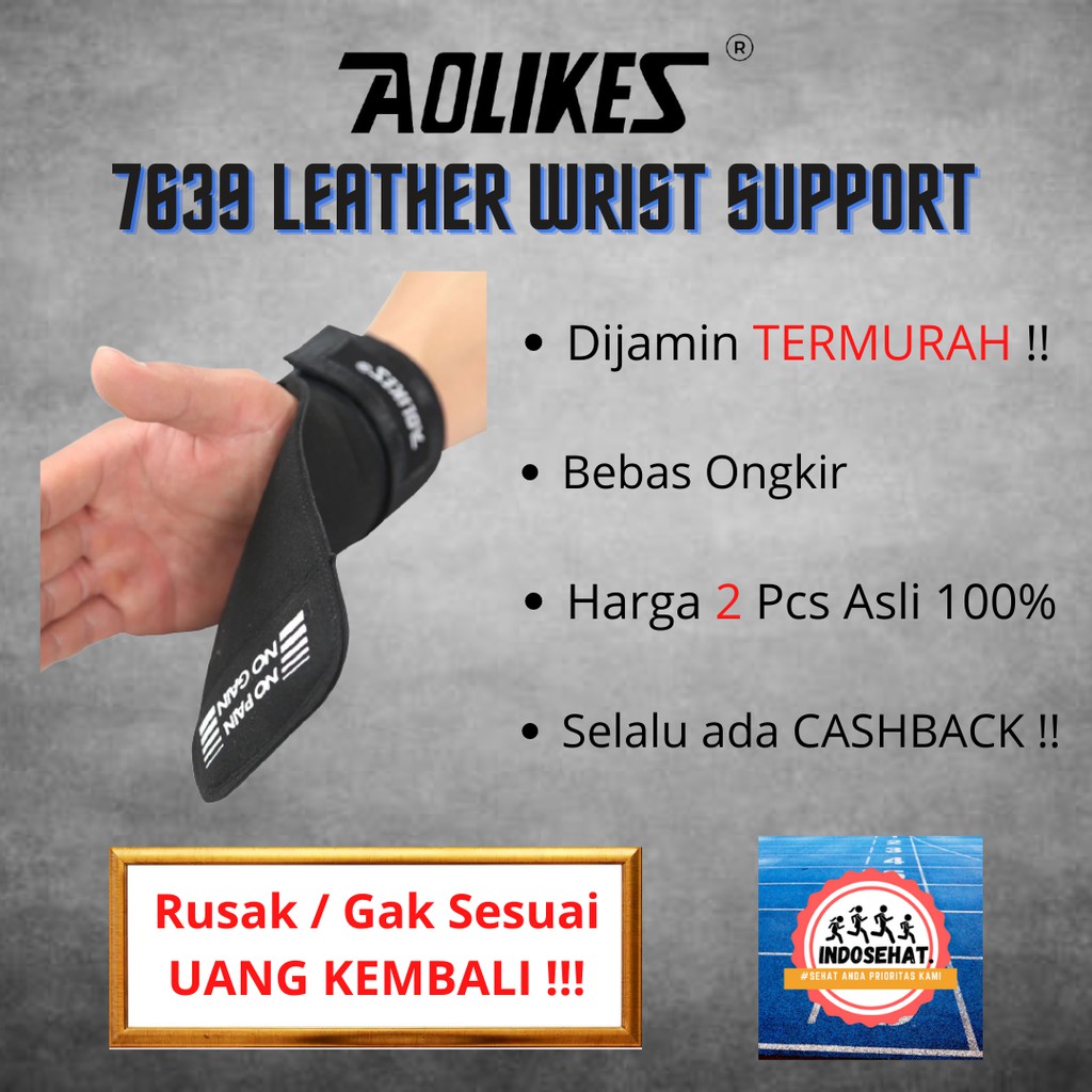 AOLIKES 7639 Leather Wrist Support / Wrist Wrap / Wristband - Deker Pelindung Pergelangan Tangan