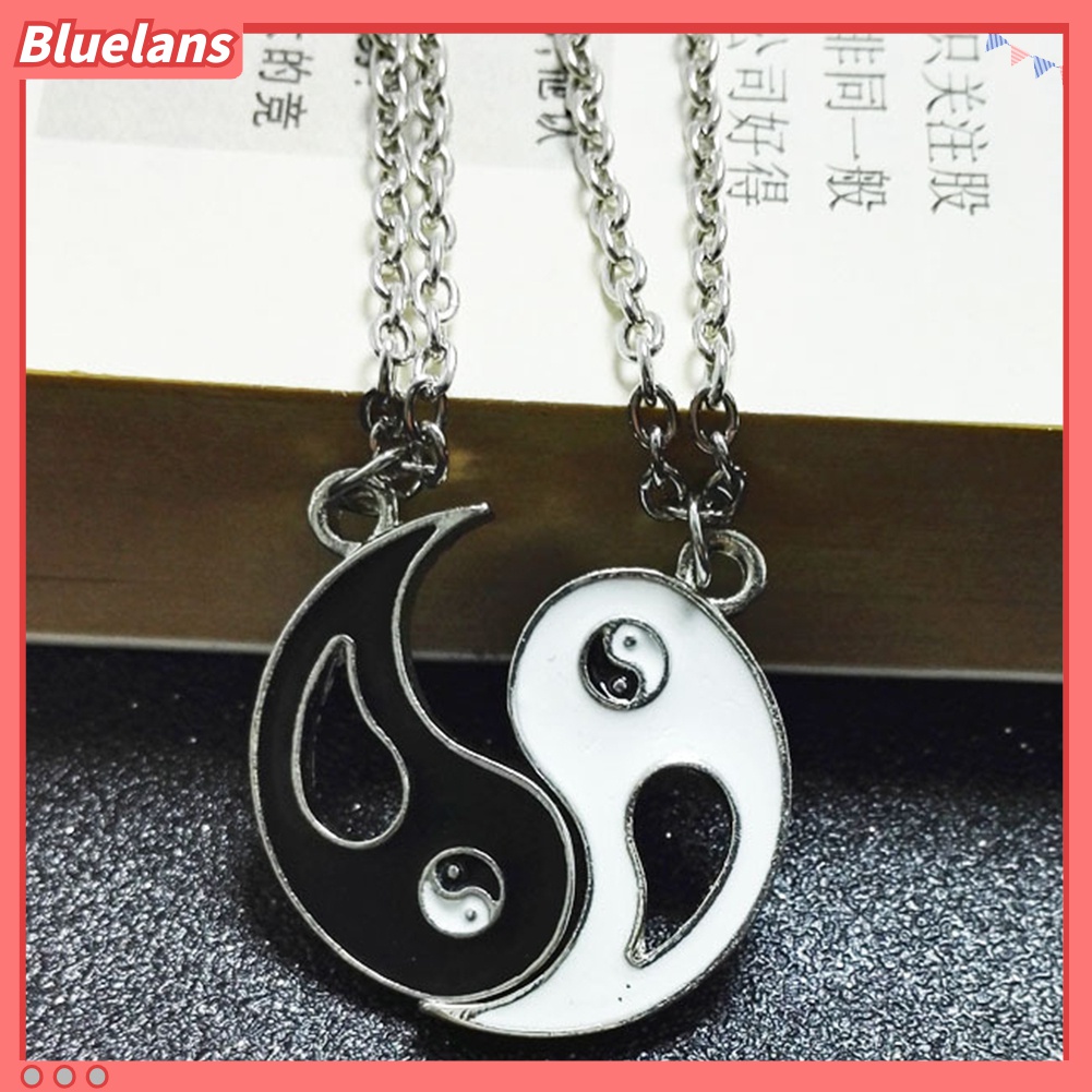 2pcs / Set Kalung Liontin Taiji Bagua Dapat Disesuaikan Untuk Unisex