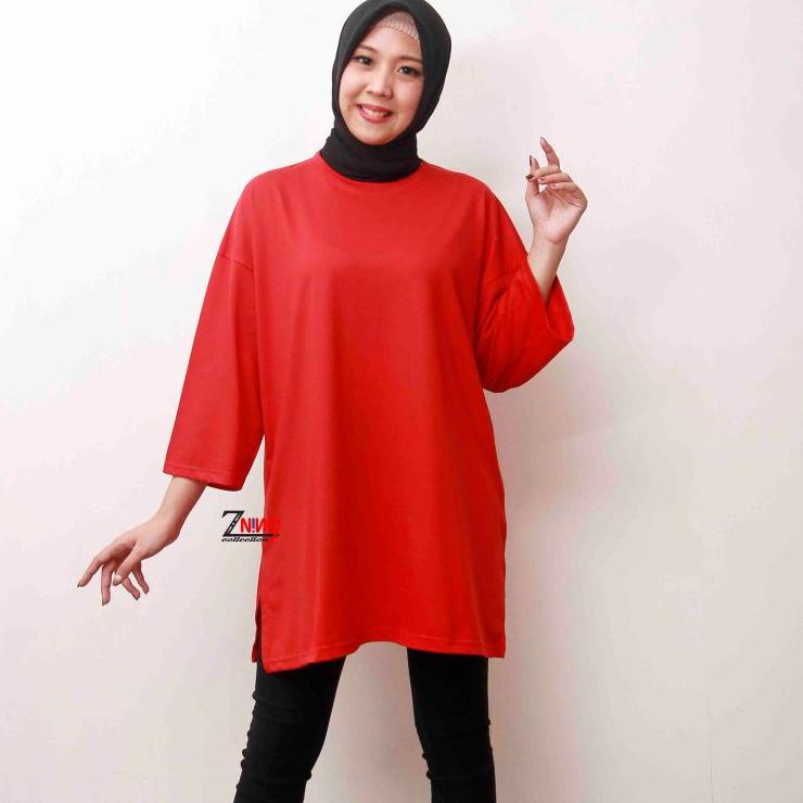 Hot Sell.. OVERSIZE HIJAB POLOS / KAOS POLOS OVERSIZE / OVERSIZE WANITA BASIC