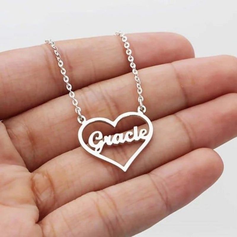 Kalung nama sendiri ukir nama monel stainless