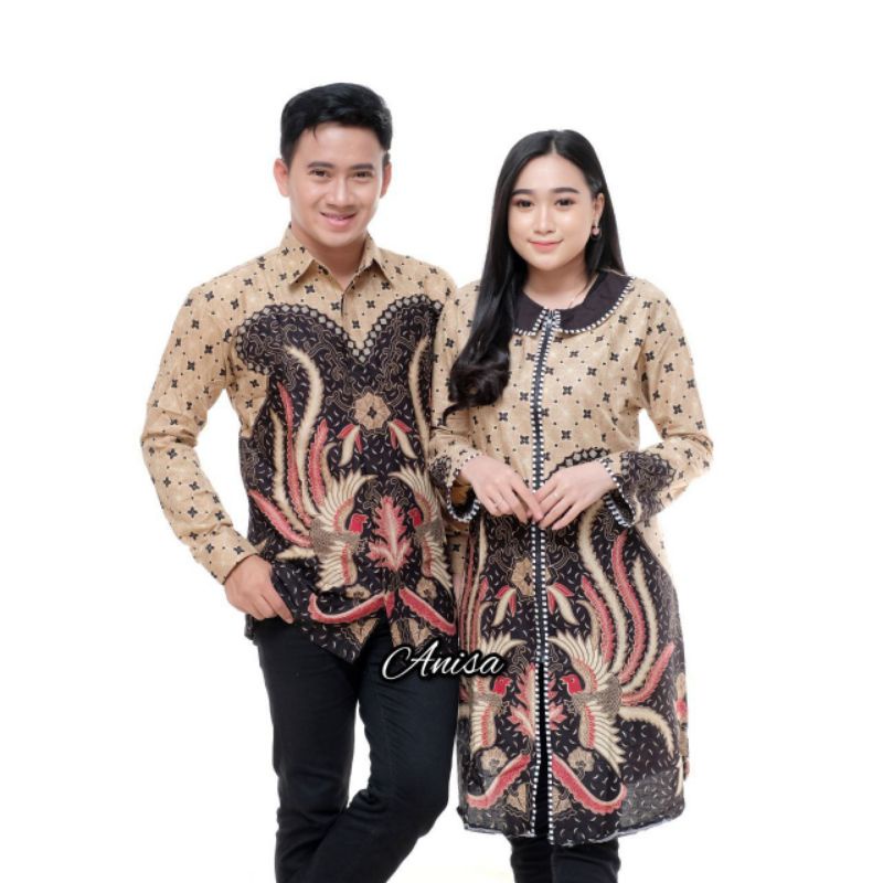 BAJU BATIK COUPLE BATIK SARIMBIT SERAGAM TUNIK TUNIC MOTIF MANUK BATIK KONDANGAN BATIK KANTOR