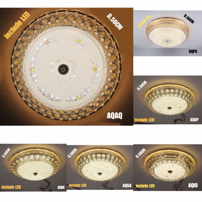 Lampu Hias Plafon Bulat LED Kristal