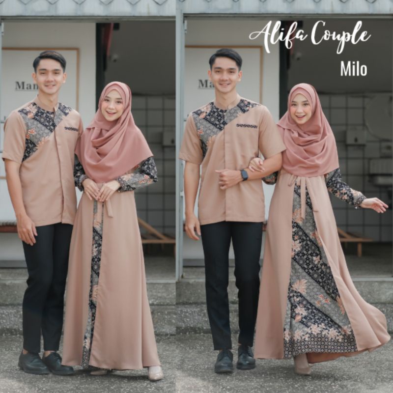 Baju Muslim Gamis Alifa Couple Batik