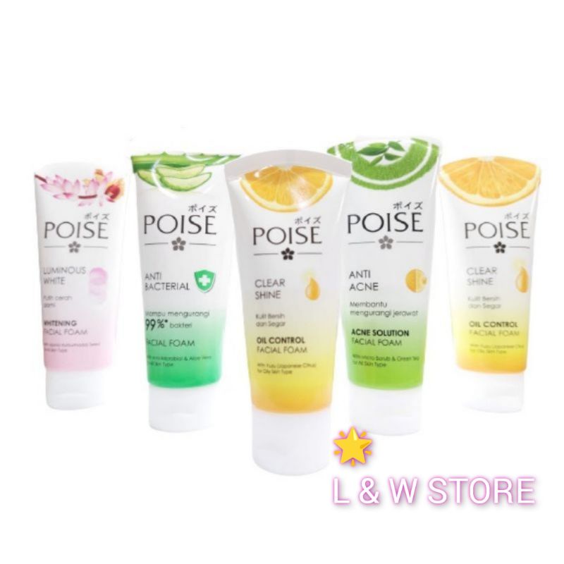 Poise Whitening Facial Foam/Acne Solution Facial Foam 100g