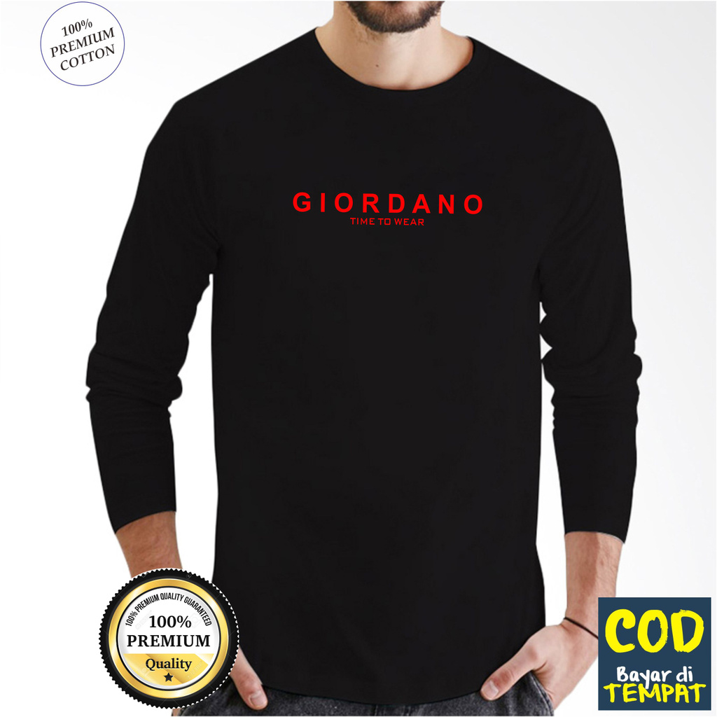 Kaos Lengan Panjang Distro Fashion Pria Wanita Giordano Wear Ora