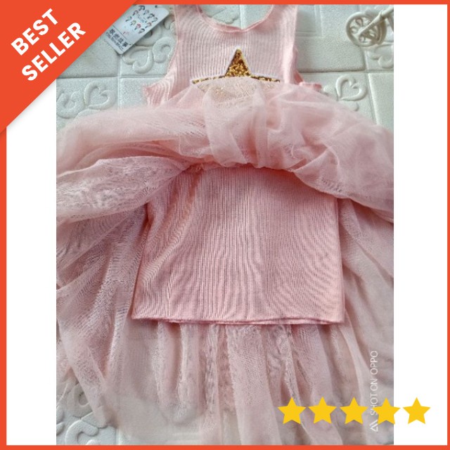 [2-3th] DRESS TUTU IMPORT DRESS TILE ANAK IMUT MOTIF TWINKLE STAR GAUN PESTA DRESS TUTU ANAK IMPORT