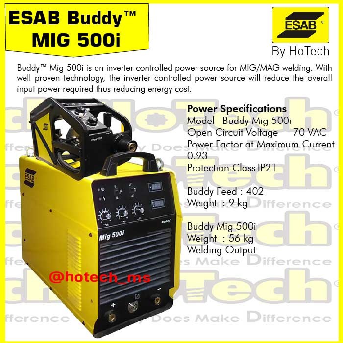 ESAB BUDDY MIG 500i & BUDDY FEED 402 | Esab Mig Welding 500A