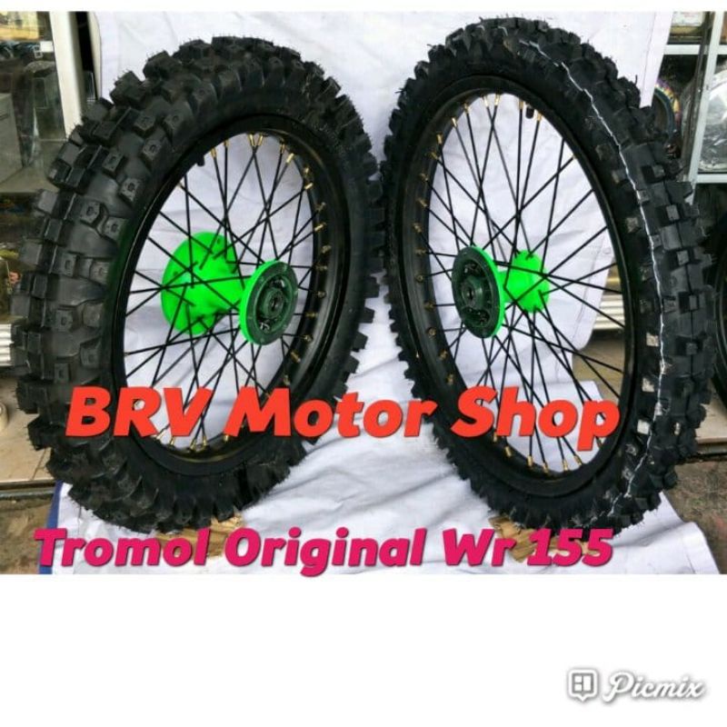 Velg Trail Wr 155 - Velg 18+21 Wr Yamaha Wr - Velg 21-18 Wr Tromol Original Lengkap Ban