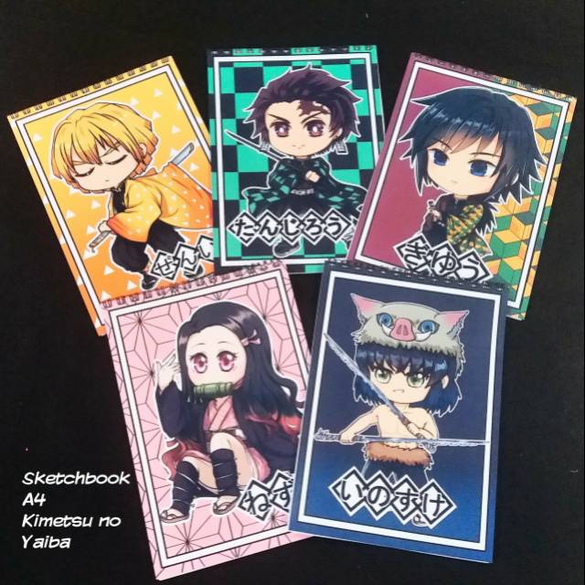 

Sketch book anime kimetsu no yaiba note book drawing book anime tanjiro giyuu zenitsu nezuko inosuke