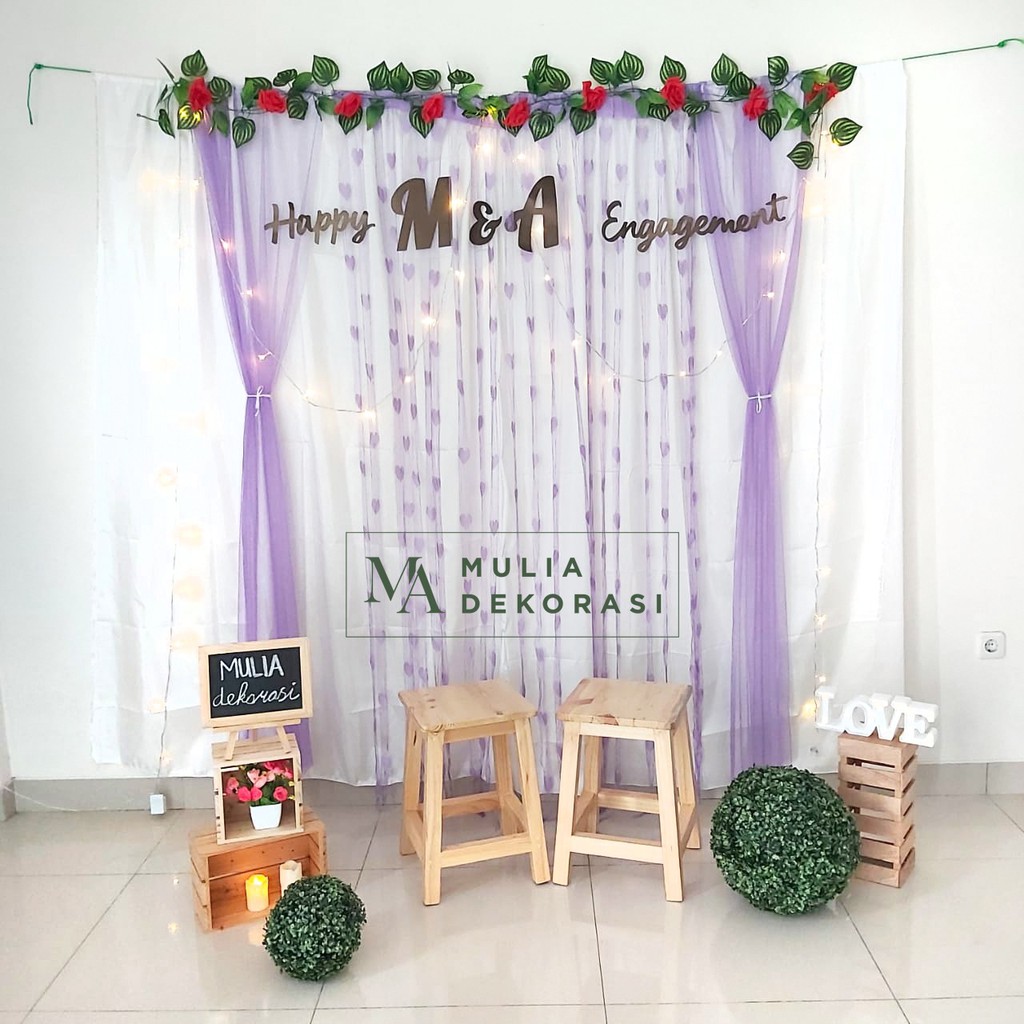 Dekorasi Backdrop Lamaran Nikahan Aqiqah Background Bekdrop Paket Mulia K