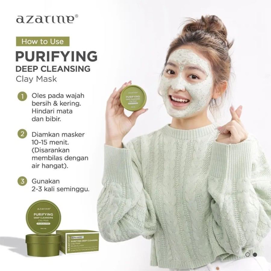 AZARINE PURIFYING DEEP CLEANSING CLAY MASK 60gr / Blackhead Remover Mask