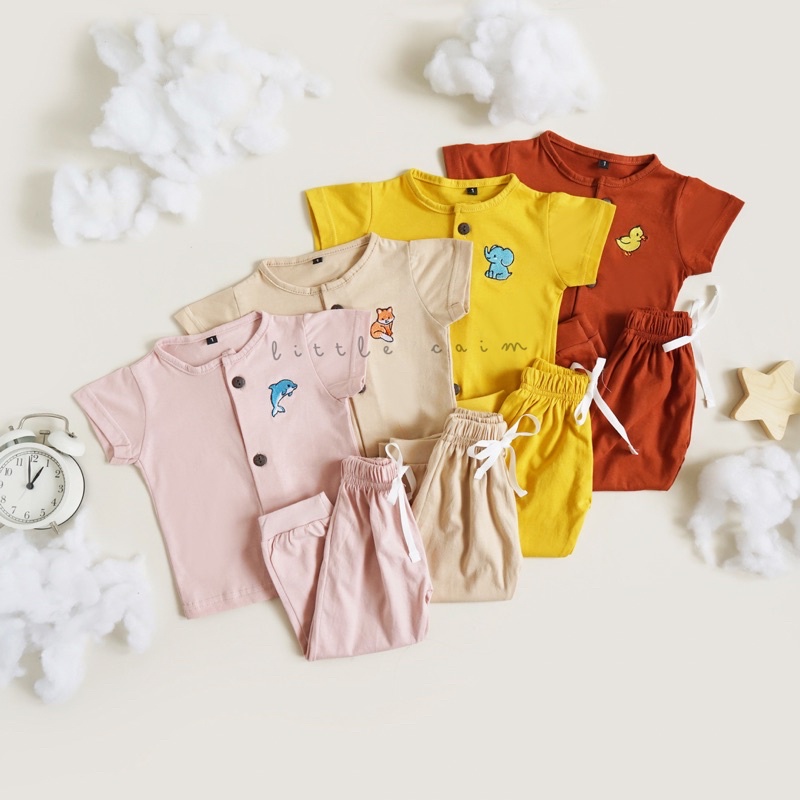 LITTLECAIM - CLUE PAJAMAS SET | setelan anak unisex