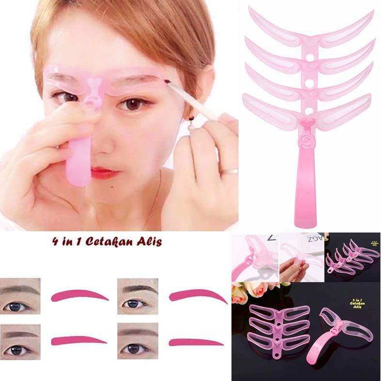 Cetakan Alis Tali Paket Lengkap 12pcs Model Alis / Eyebrow Ruler Stencil