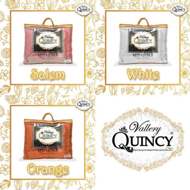Bedcover vallery Quincy quilt TANPA SPREI