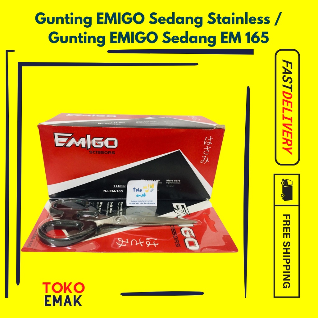 

Gunting EMIGO Sedang Stainless / Gunting EMIGO Sedang EM 165